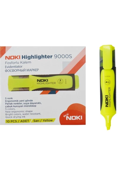 Noki Fosforlu Kalem 10 Adet Sarı ürün görseli 1