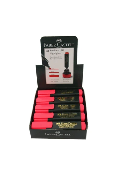 Faber Castell Kırmızı Fosforlu Kalem ürün görseli 1