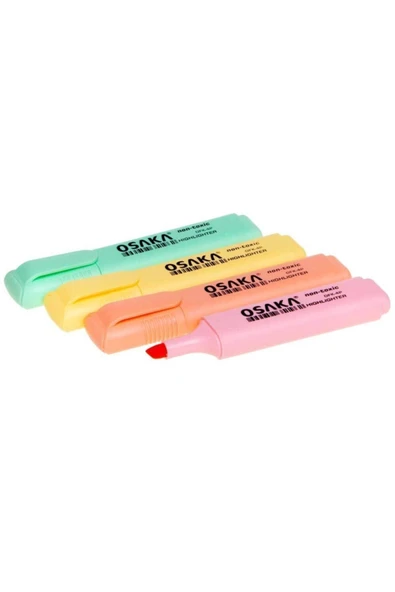 Osaka 4 Renk Fosforlu Kalem Pastel Renkler - Resim 2