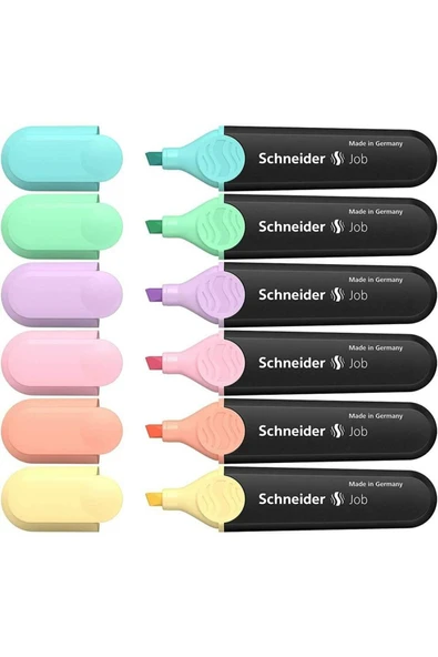 SCHNEIDER Job 150 Pastel Fosforlu Kalem 6'lı Set-2 F.k - 1