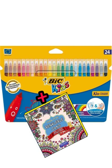 Bic Kids Kid Couleur Yıkanabilir Keçeli Boya Kalemi 24 Renk 841800 ürün görseli
