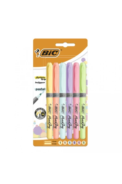 Bic Pastel 6'lı Fosforlu Kalem-1 - 1