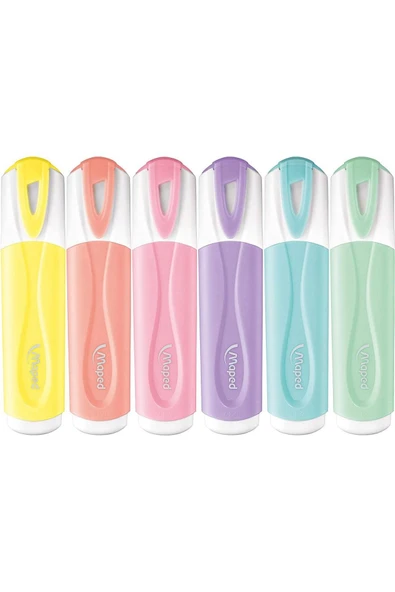 Maped Pastel Renkli Fosforlu Kalem Seti Kesik Uçlu Pastel Fosforlu Kalem Seti - Resim 2