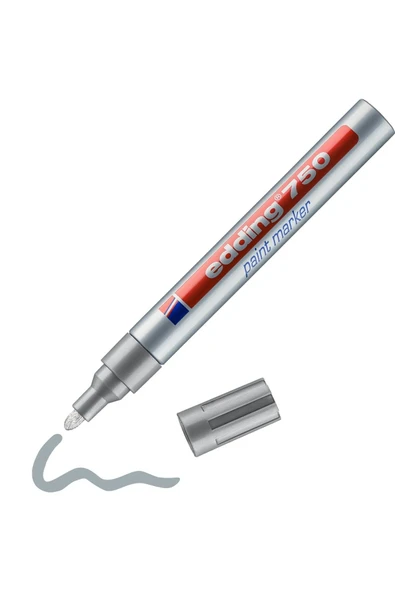 Edding Markör Dekor Boya Yuvarlak Uçlu 2-4 Mm Gümüş 750 - Resim 3