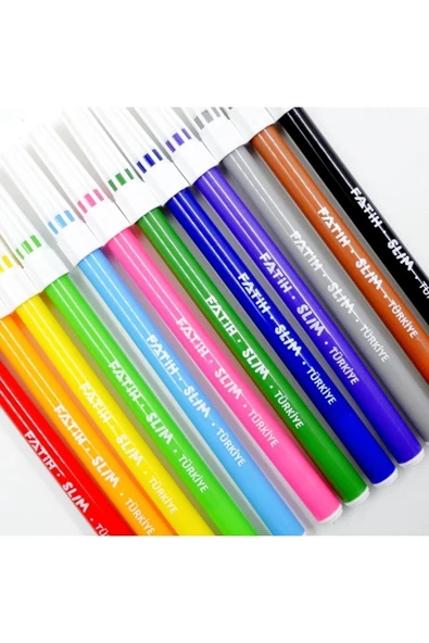 Fatih Slim Keçeli Kalem 12 Renk (34015) - Resim 3
