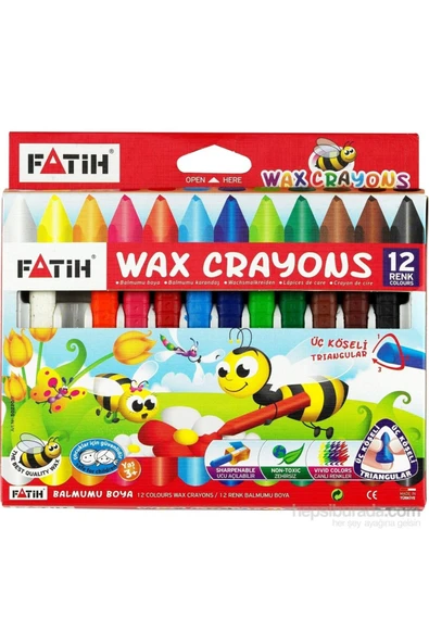 Fatih Mum Pastel Boya Wax Crayon Jumbo 12 Renk 50220 - 2