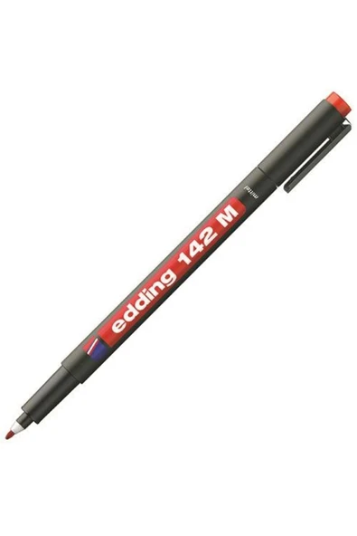 Edding 142m Permanent Asetat Kalemi M Uç - Kırmızı - 1