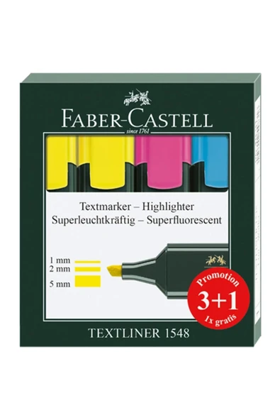 Faber Castell 1546 3+1 Fosforlu Kalem Set / 254831 ürün görseli 1