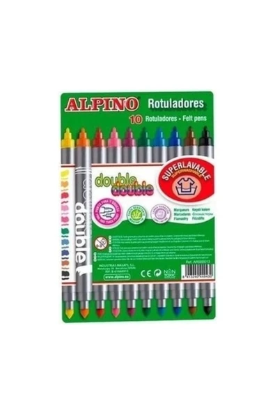 Alpıno Çift Yönlü Keçeli Kalem 10 Lu Ar-0013 Yıkan ürün görseli 1