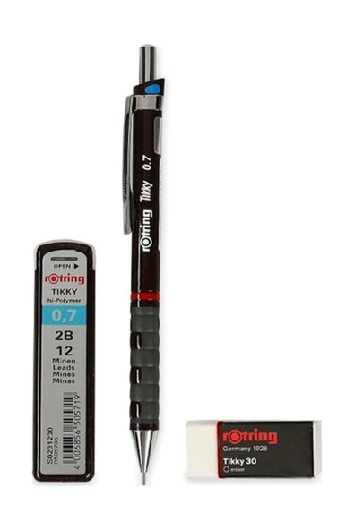 Rotring Tikky Okul Seti 0.7 Mm Bordo Versatil Kalem Silgi Uç ürün görseli 1