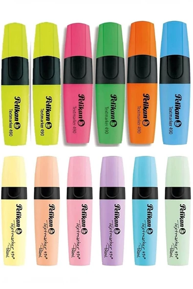 Pelikan 490 Fosforlu Kalem 12'li Neon Pastel Renkler ürün görseli 1