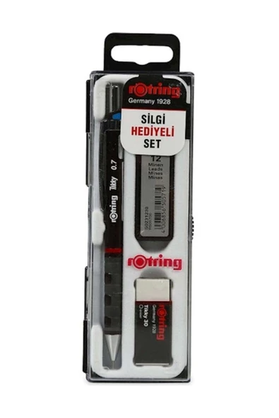 Rotring Tikky Okul Seti 0.7 Mm Bordo Versatil Kalem Silgi Uç - Resim 3