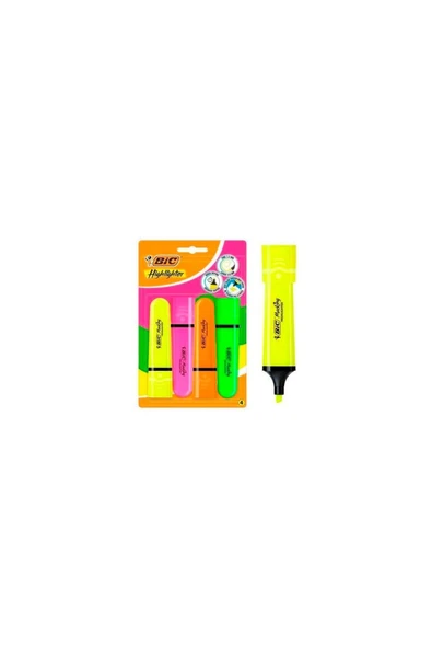 Bic Marking Flat Highlighter 4lü Blister Canlı Renkler - 1