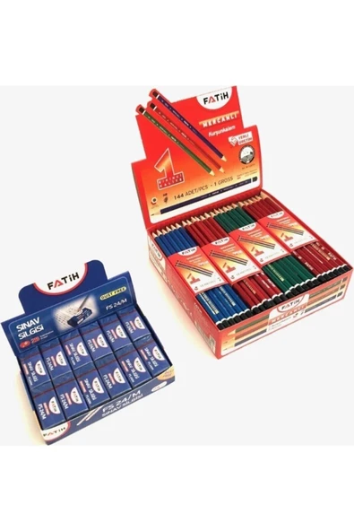 Fatih Mercanlı Kurşun Kalem 144'lü + Fs/24 Sınav Silgisi 24'lü ürün görseli 1