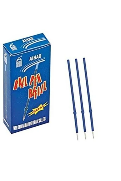 Aihao Tükenmez Kalem Yedeği Mavi B107-20 100 Lü (1 Paket 100 Adet) ürün görseli 1