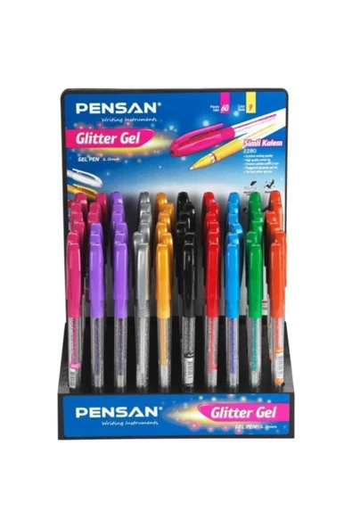 Pensan Siyah Simli Gel Kalem ürün görseli 1