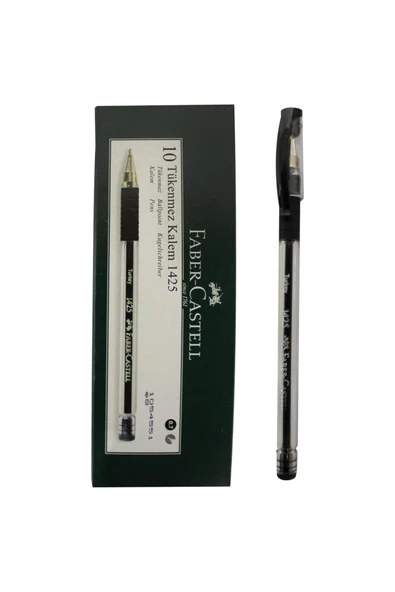 Faber Castell 1425 SİYAH İGNE UÇ TÜKENMEZ KALEM 10 Lu KUTU