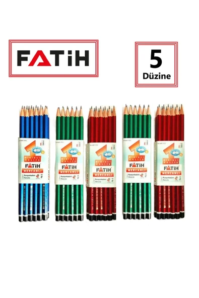 Fatih Mercanlı Kurşun Kalem 12'li Paket 5 Düzine ( 60 Adet ) - 1
