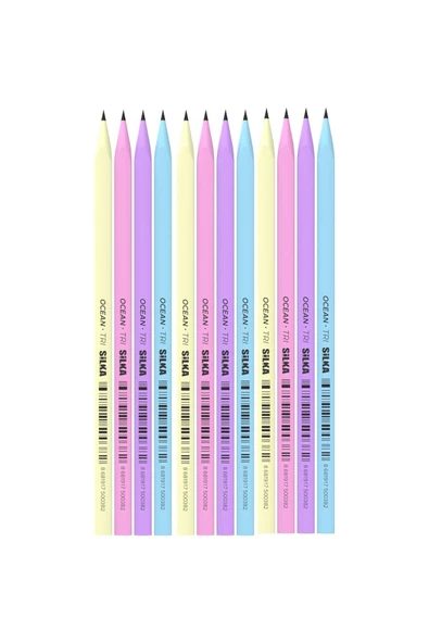 Silka Kaly Üçgen Pastel Kurşun Kalem 12'li ürün görseli 1