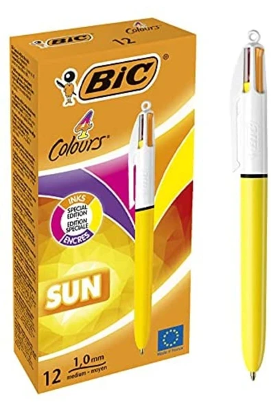 Bic 4 Colour Sun 4 Renkli Tükenmez Kalem - Pastel Renkler - 3