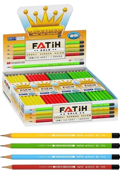 Fatih Mercanlı Kurşun Kalem Gold Pastel Renk 144'lü - 1