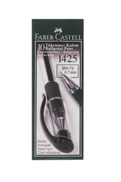 Faber Castell Faber-castell 1425 Iğne Uç Tükenmez Kalem Siyah 10 Lu 5211142599000 (1 Paket 10 Adet) ürün görseli 1