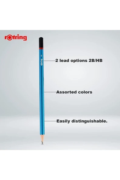 Rotring Mercanlı Kurşun Kalem 12 li + Rotring Kırmızı Kopya Kalemi 12 li - 4