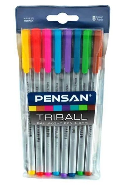 Pensan Triball 1.00 Mm Tükenmez Kalem 8 Renk Set ürün görseli 1