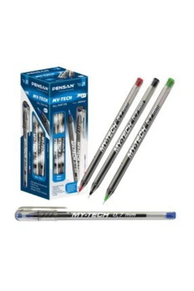 Pensan My-tech Tükenmez Kalem 3 Renkli 60lı Set - Resim 2