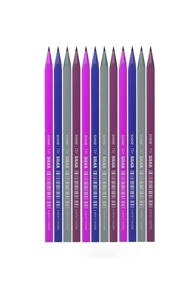 Silka Üçgen Karışık Renkli Kurşun Kalem 6'li - Resim 3