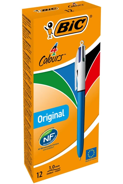 Bic 4 Renk Medium Tükenmez Kalem 12'li Kutu Paket ürün görseli