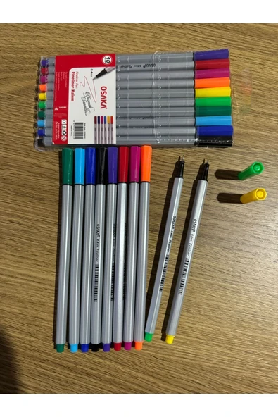 Faber Castell 1425 Tükenmez Kalem 10 Renk +  Fineliner Kalem 10 Renk - Resim 2