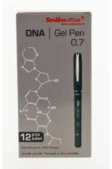 Scrikss Dna Jell Kalem 0,7 Mm Siyah 12 Li (1 PAKET 12 ADET) - 2