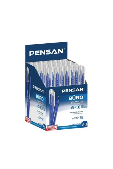 Pensan Büro 1.0mm Tükenmez Kalem 50'li Kutu - Mavi ürün görseli 1