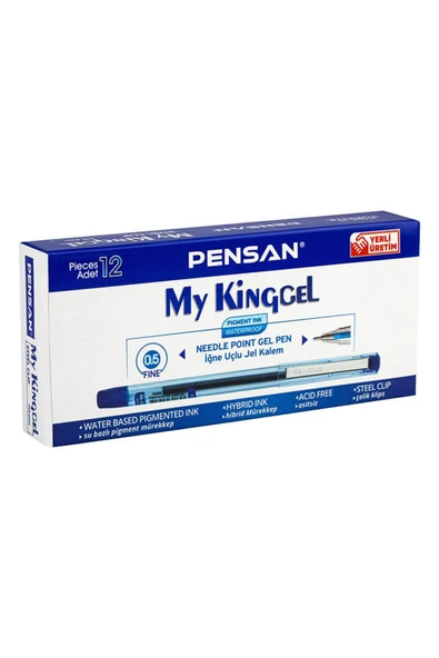 Pensan 6405 My King Jel Kalem 12'li Kutu Mavi - 1