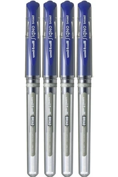 Mahi Max Uni-ball 4 Adet Mavi Signo Broad 1.0 Imza Kalemi Um-153 - 1