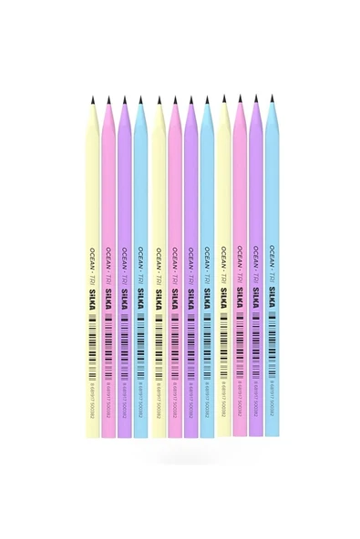 Silka Üçgen Karışık Renkli Kurşun Kalem 6'li - Resim 2