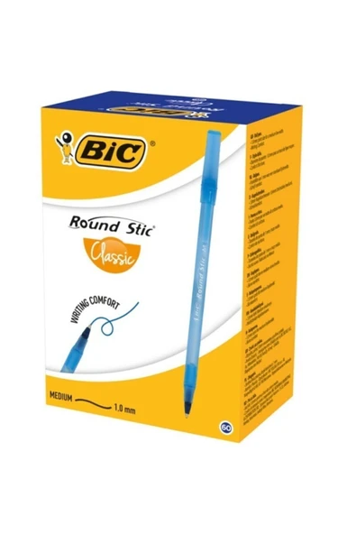 Bic Round Stic Classic M Uç 1.0 Mm Tükenmez Kalem 60 Adet Mavi ürün görseli