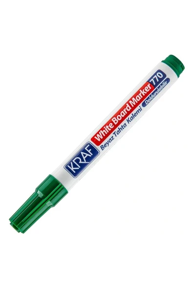 KRAF 770 DOLDURULABİLİR BEYAZ TAHTA KALEMİ - YEŞİL - 1