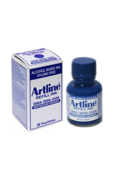 artline Beyaz Tahta Markörleri İçin Yedek Mürekkep 60ml Mavi - 1
