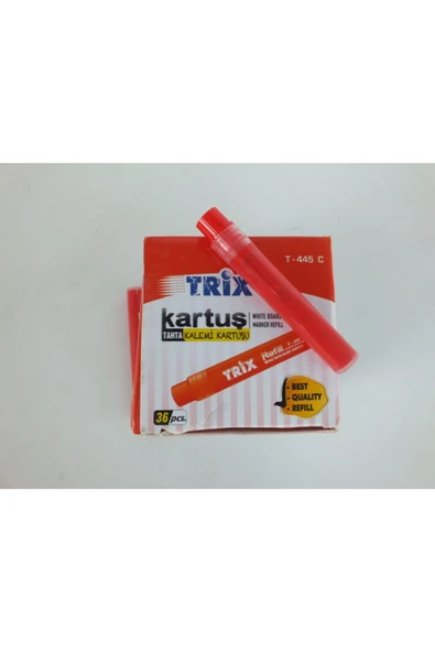 TRİX Tahta Kalemi Kartuşu Mürekkebi Kırmızı 36 Adet - 1