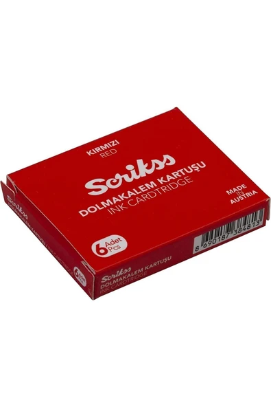 Scrikss 6lı Kırmızı Dolma Kalem Kartuşu ürün görseli