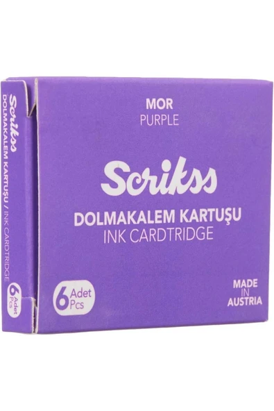 Scrikss Kartuş Dolma Kalem Kartuşu 6'lı Paket Mor - 1