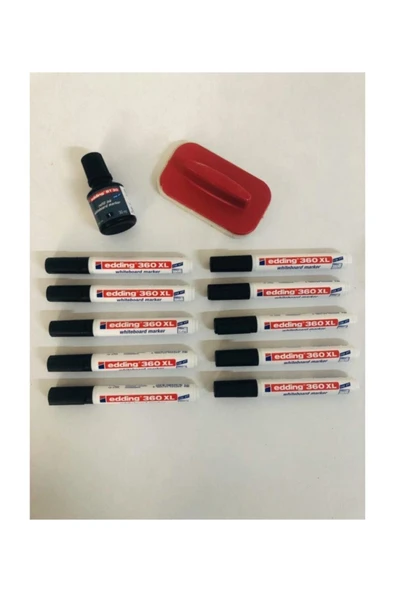 Edding 360 Xl Tahta Kalemi 10'lu Set( Mürekkep & Tahta Silgisi ) tkm ürün görseli 1