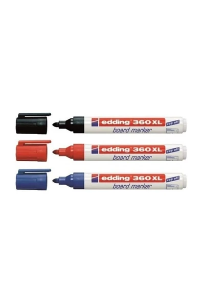 Edding 360 Xl Tahta Kalemi Siyah Mavi Kırmızı 3'lü Paket - 1