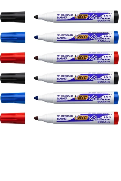 Bic Yuvarlak Uç Beyaz Tahta Kalemi 6'lı Set - 1