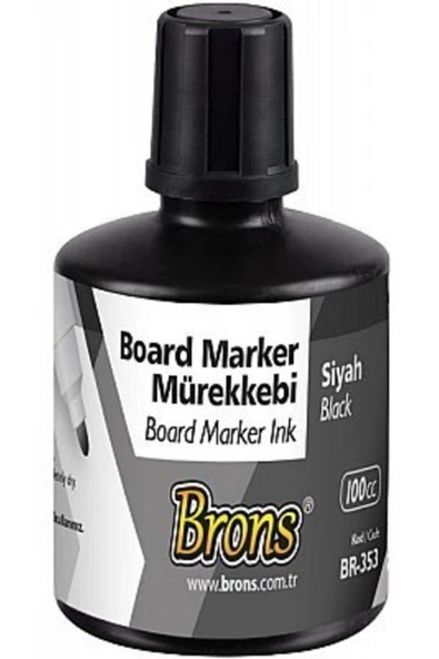 Brons Beyaz Tahta Kalemi Mürekkebi 100cc. Siyah tkm ürün görseli 1