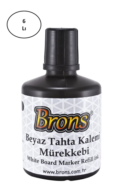 Brons Tahta Kalem Mürekkebi Siyah 100 CC 6'lı tkm ürün görseli 1