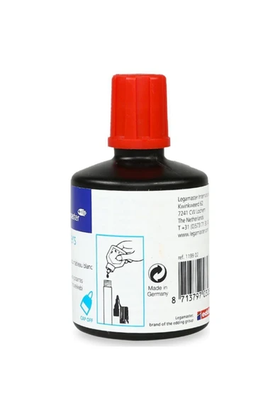 Edding Legamaster Beyaz Yazı Tahtası Kalemi Yedek Mürekkebi 100ml Kırmızı ürün görseli