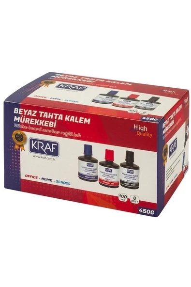 KRAF Beyaz Yazı Tahtası Mürekkebi Seti 100ml X 6 Adet - Resim 2